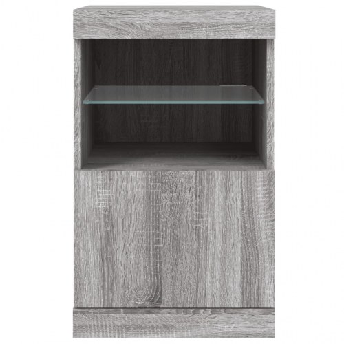 Skænk med LED-lys 41 × 37 × 67 cm - grå sonoma-eg