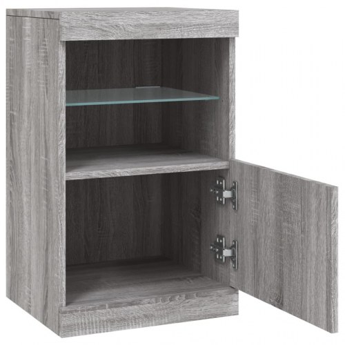 Skænk med LED-lys 41 × 37 × 67 cm - grå sonoma-eg