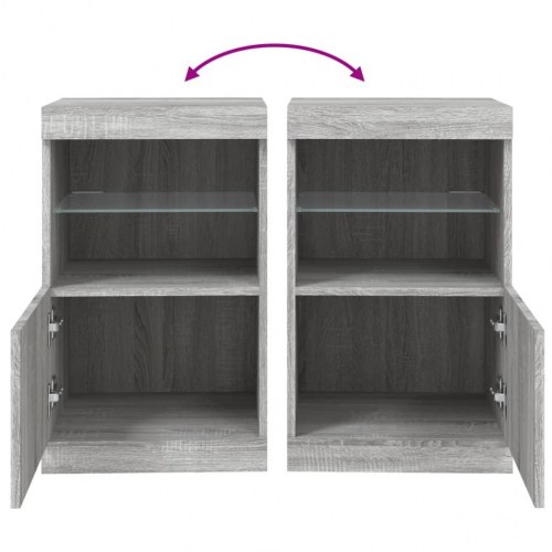 Skænk med LED-lys 41 × 37 × 67 cm - grå sonoma-eg
