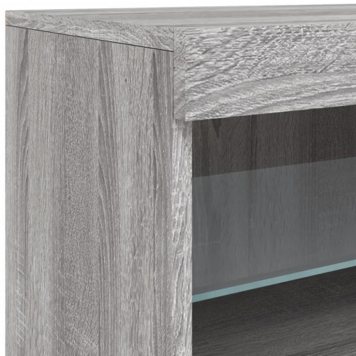 Skænk med LED-lys 41 × 37 × 67 cm - grå sonoma-eg