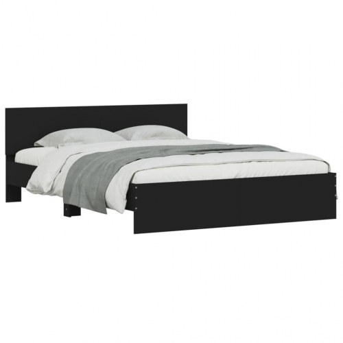 Sengeramme med sengegavl 140 x 200 cm - sort