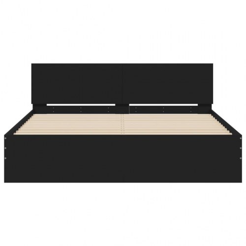 Sengeramme med sengegavl 140 x 200 cm - sort