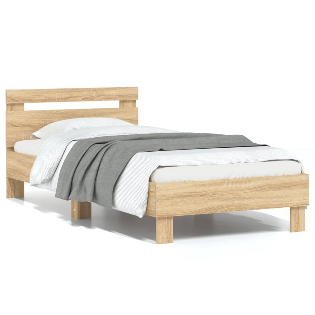 Sengeramme m. sengegavl 90x200 cm uden madras sonoma-eg