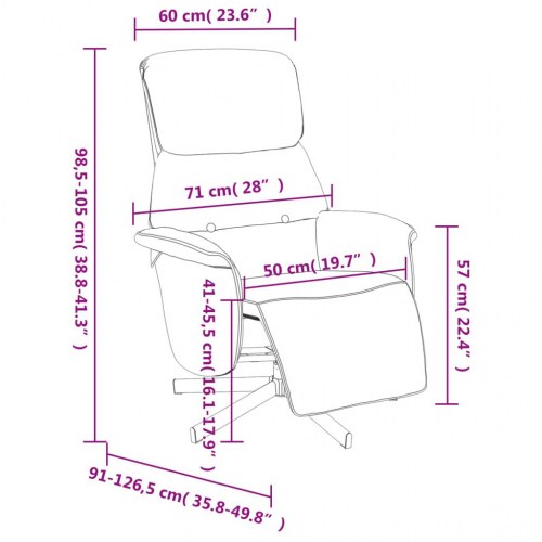 Lænestol med fodstøtte stof brun