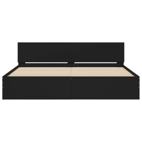 Sengeramme med sengegavl 160x200 cm sort