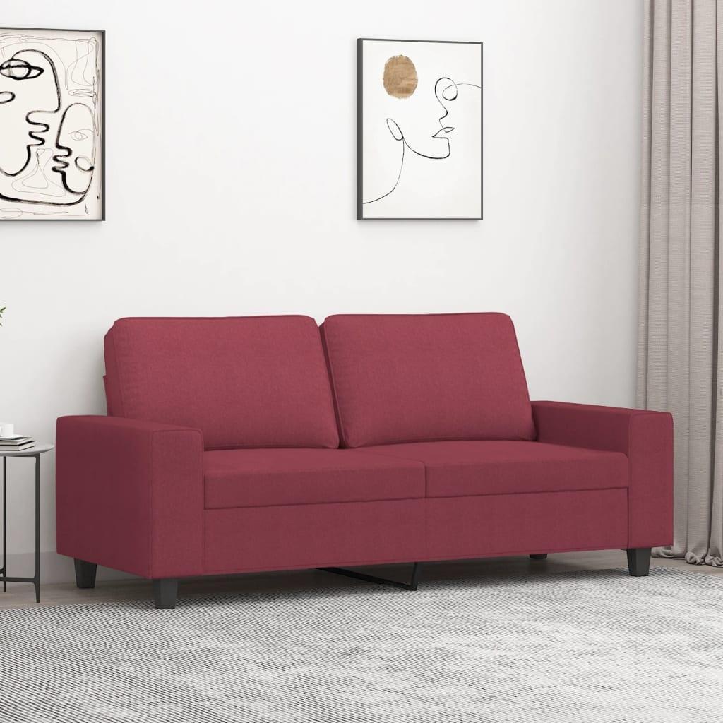 2 Personers Sofa 140 Cm Stof Vinrød