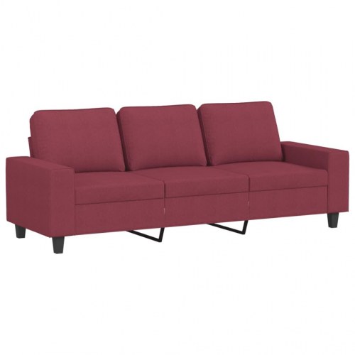 3-personers sofa i stof - vinrød, sædebredde 180 cm