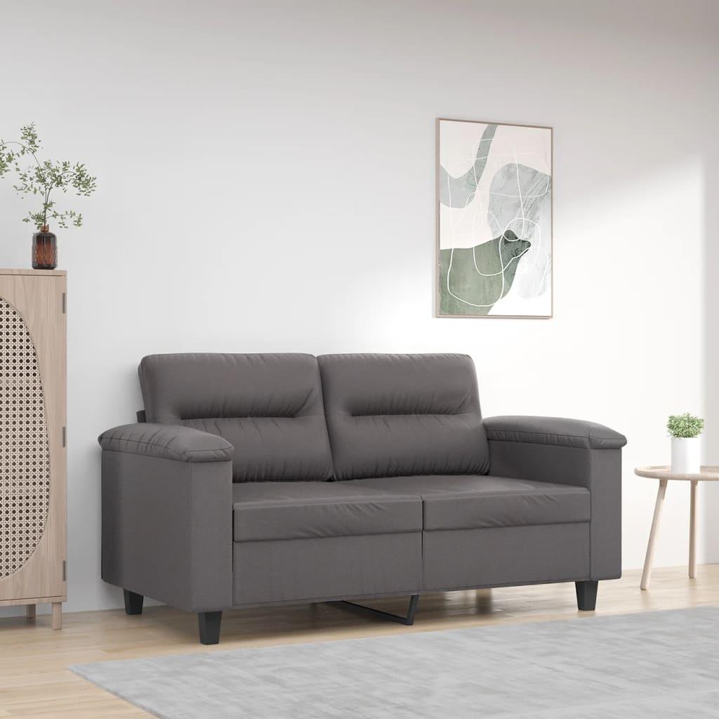 2-personers sofa 120 cm kunstlæder grå billede