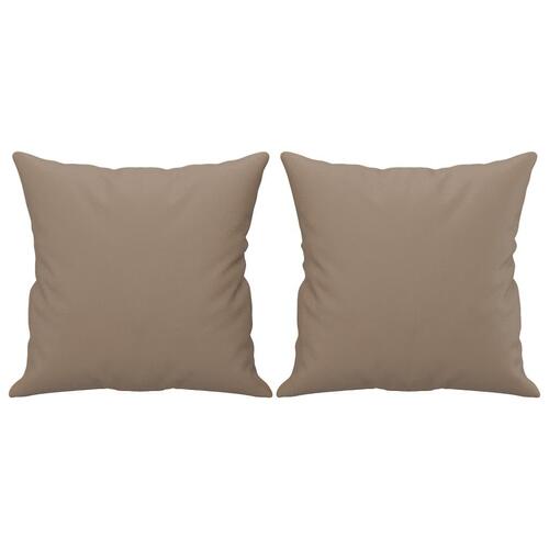 2-personers sofa med pyntepuder 120 cm kunstlæder cappuccino