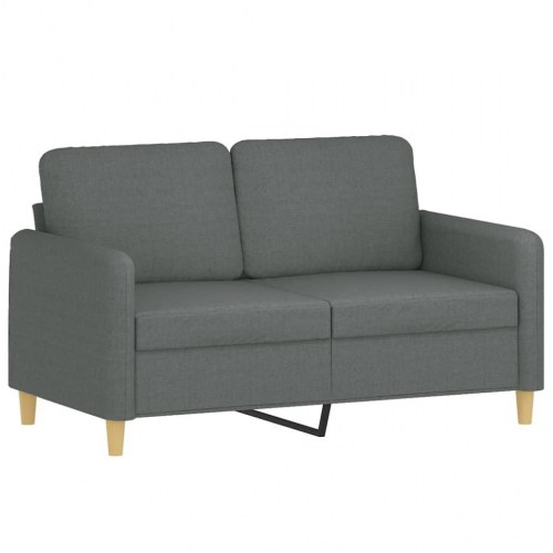 Sofasæt i stof med puder, 2- og 3-personers - mørkegrå
