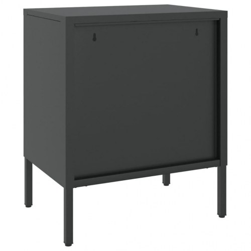 Natborde 2 stk. i sort stål og riflet glas - 50 × 35 × 60 cm
