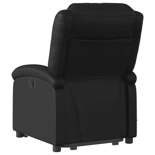 Løftestol med massagefunktion kunstlæder sort