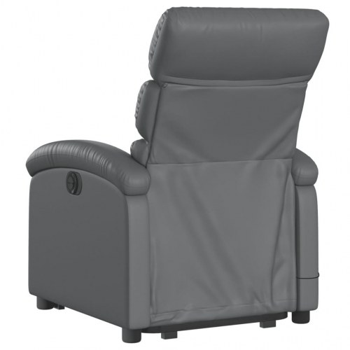 Massagestol med løftefunktion i kunstlæder - grå