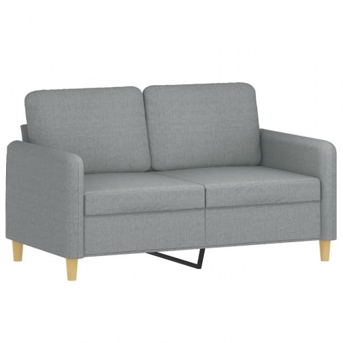 Sofasæt i stof med puder, 2 dele - lysegrå