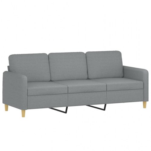 Sofasæt i stof med puder, 2 dele - lysegrå