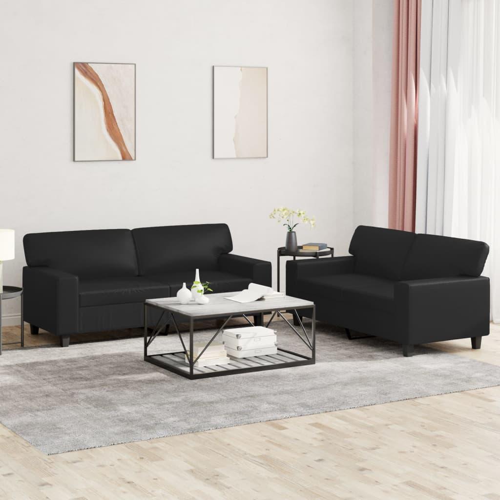 Sofasæt Dele Kunstlæder Sort