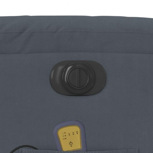 Massagestol med løftefunktion i velour - mørkegrå