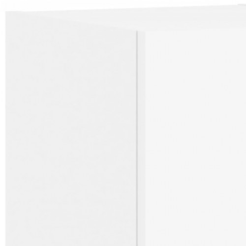 Væghængt tv-møbel med RGB LED-lys - 4 dele, konstrueret træ, hvid