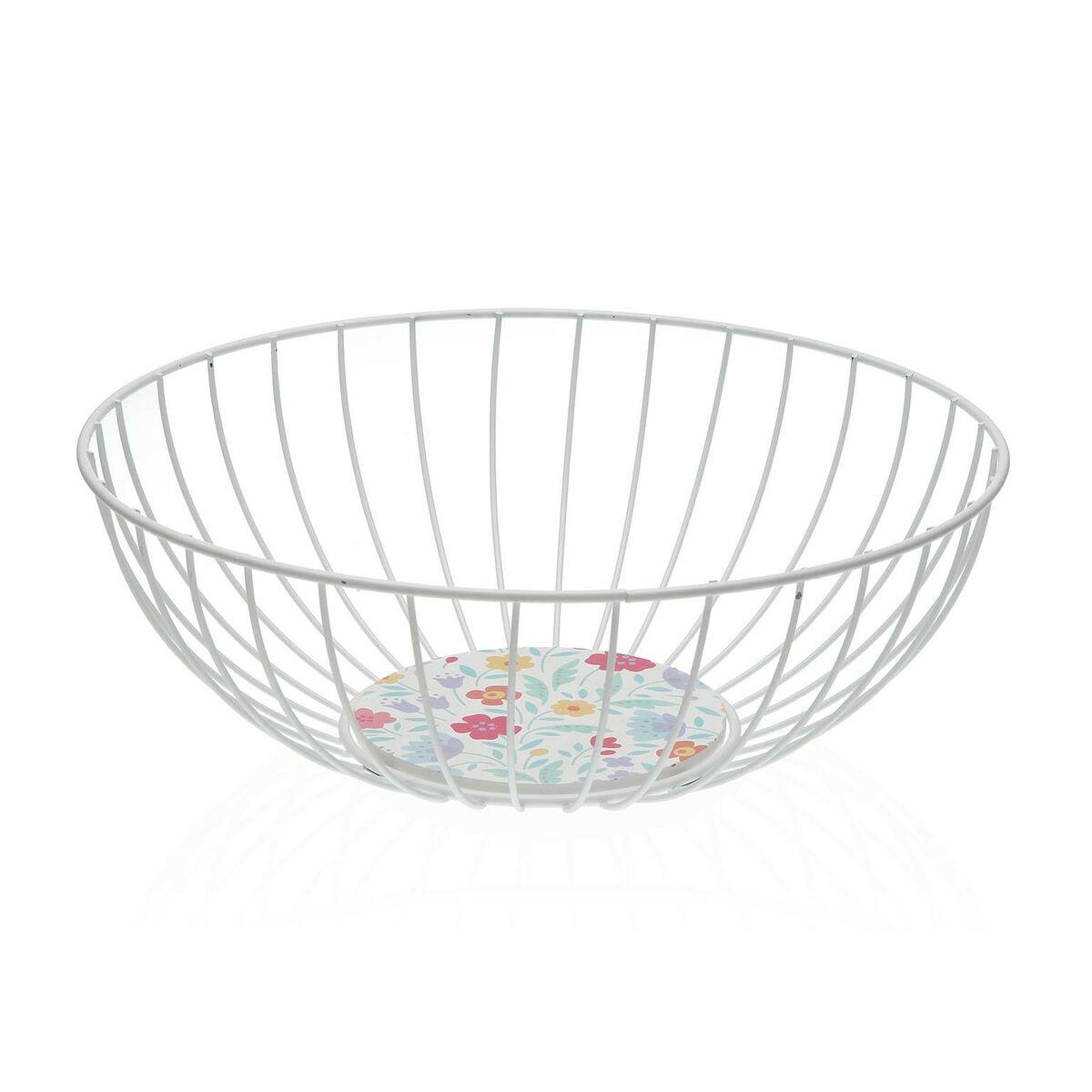 Frugtskål Versa Flandes Metal Stål Træ Mdf 28 X 10 X 28 Cm