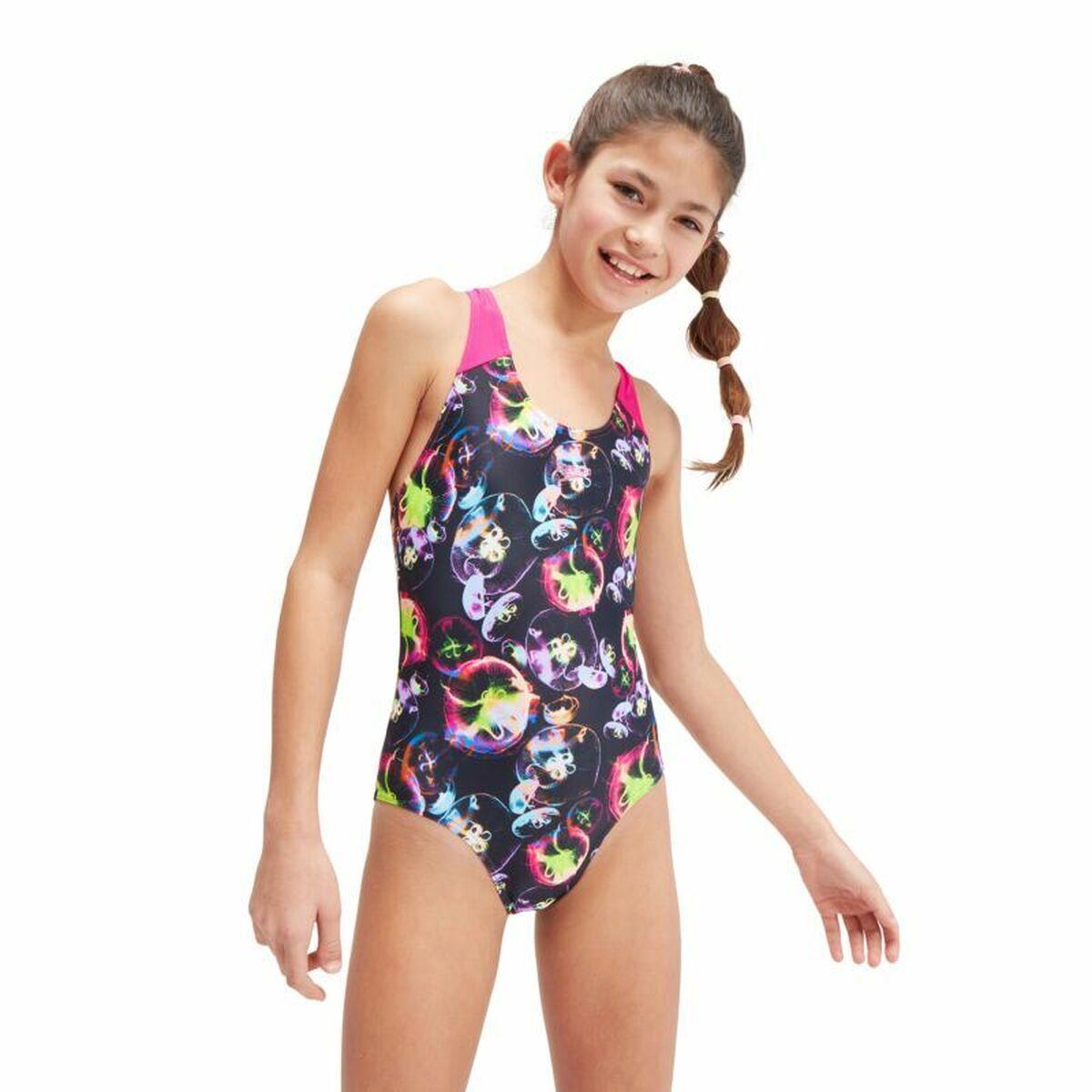 Badedragt Til Piger Speedo Allover Splashback Blå