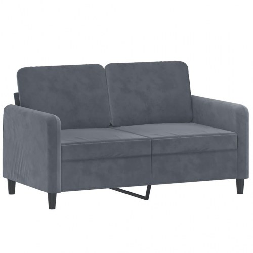 2-personers sofa i velour med pyntepuder - mørkegrå, 120 cm sædebredde