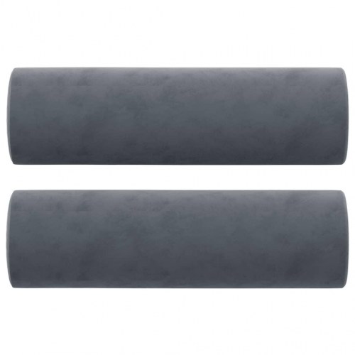 2-personers sofa i velour med pyntepuder - mørkegrå, 120 cm sædebredde