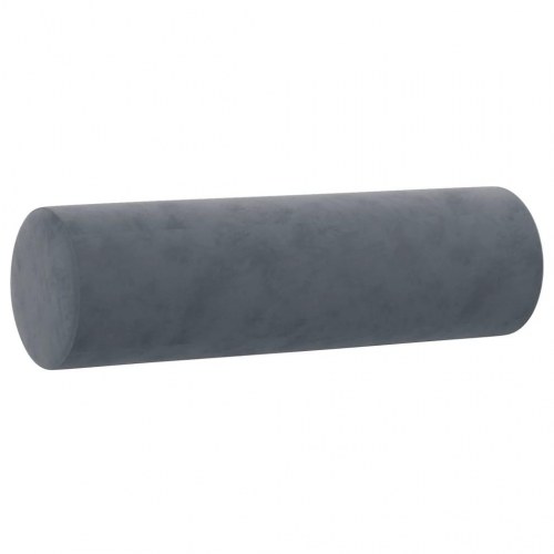 2-personers sofa i velour med pyntepuder - mørkegrå, 120 cm sædebredde