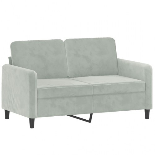 2-personers sofa i velour med pyntepuder - lysegrå, 120 cm sædebredde