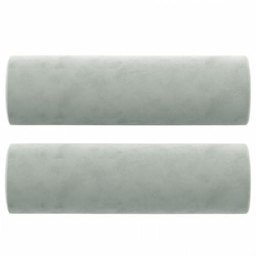 2-personers sofa i velour med pyntepuder - lysegrå, 120 cm sædebredde