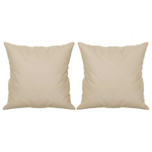 3-personers sofa med puder i mikrofiber - creme, 210 cm