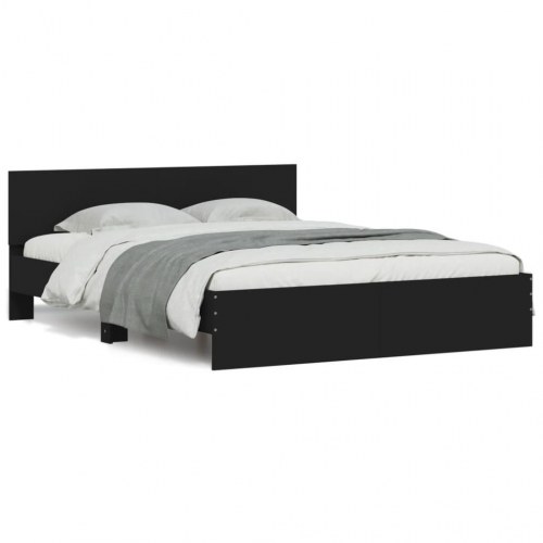 Sengeramme med sengegavl 150 x 200 cm - sort