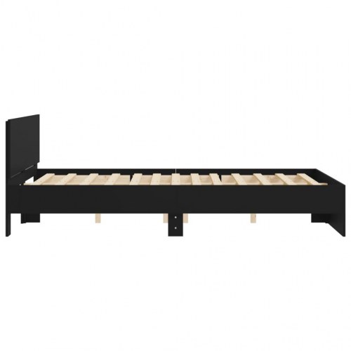 Sengeramme med sengegavl 150 x 200 cm - sort