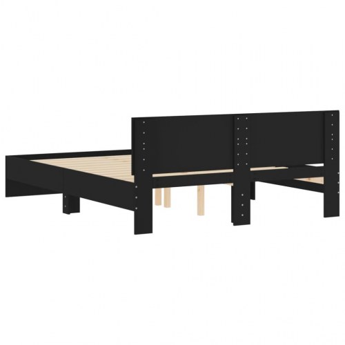 Sengeramme med sengegavl 150 x 200 cm - sort