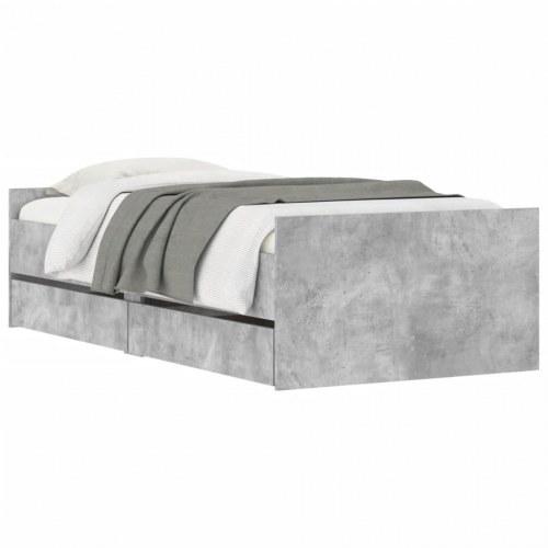 Sengestel med 2 skuffer 100 x 200 cm - betongrå