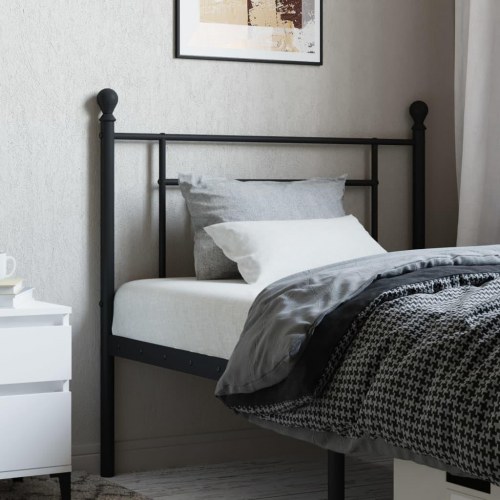 Sengegavl 100 cm i metal - sort, klassisk design