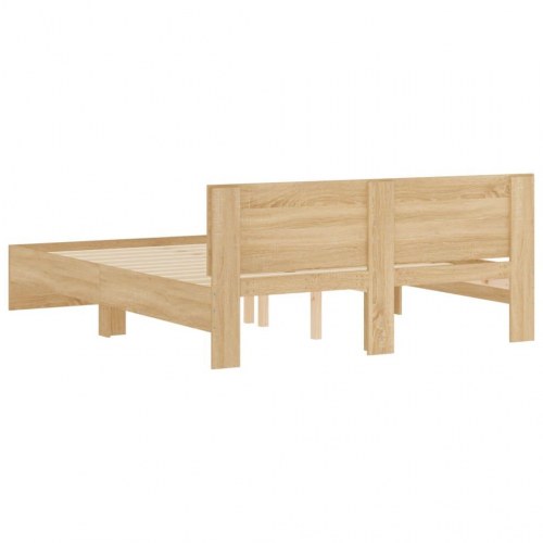 Sengeramme med sengegavl 150 x 200 cm - sonoma-eg