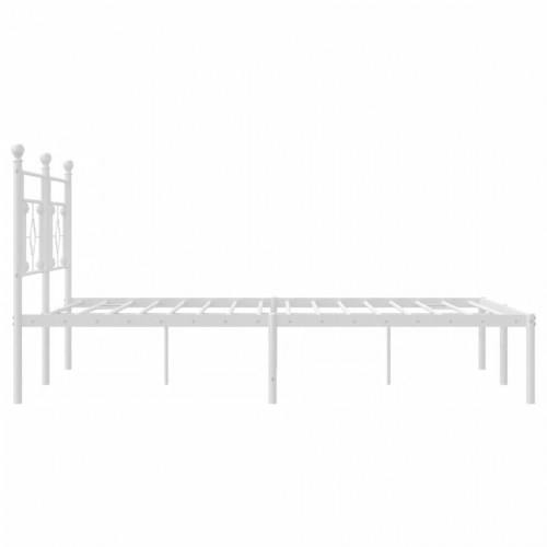 Sengeramme med sengegavl 180x200 cm metal hvid