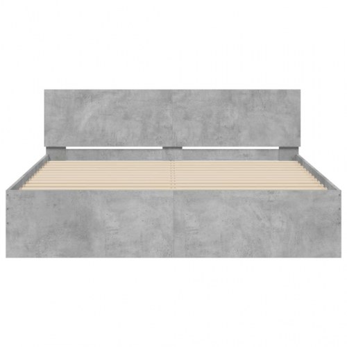 Sengeramme med sengegavl 150 x 200 cm - betongrå