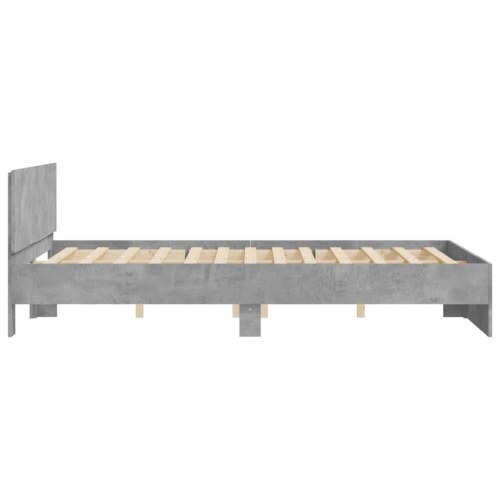 Sengeramme med sengegavl 150 x 200 cm - betongrå