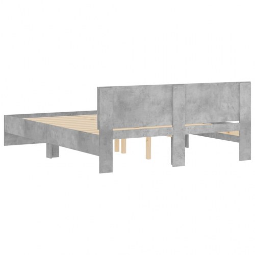 Sengeramme med sengegavl 150 x 200 cm - betongrå