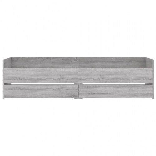 Sengeramme med 2 skuffer 100 x 200 cm - grå sonoma-eg