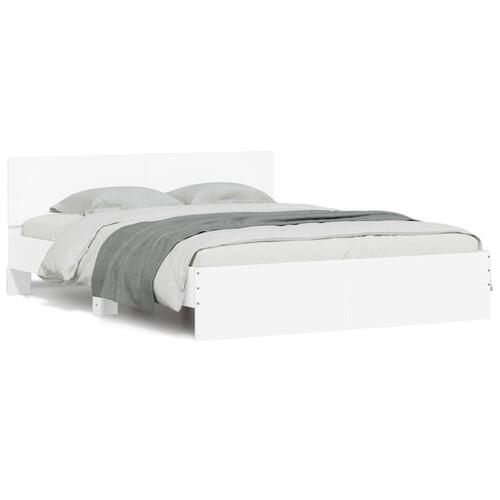 Sengeramme med sengegavl 140x200 cm hvid
