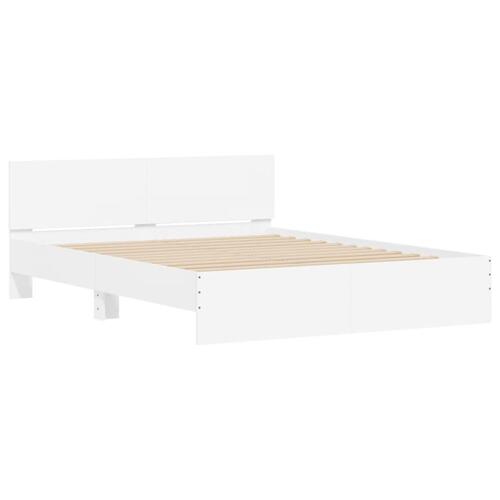Sengeramme med sengegavl 140x200 cm hvid