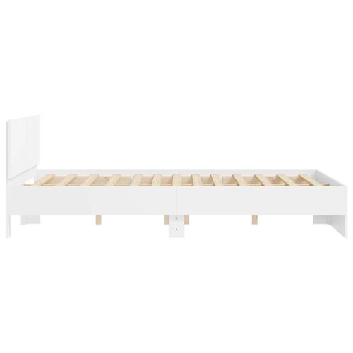 Sengeramme med sengegavl 140x200 cm hvid