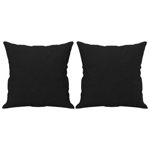 3-personers sofa med puder - mikrofiber, sort, 210 cm