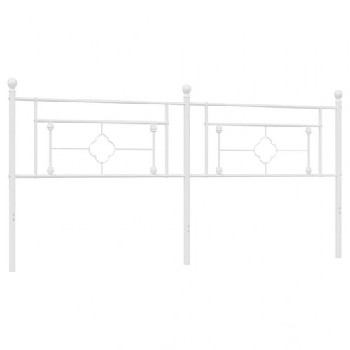 Sengegavl i metal 200 cm - hvid