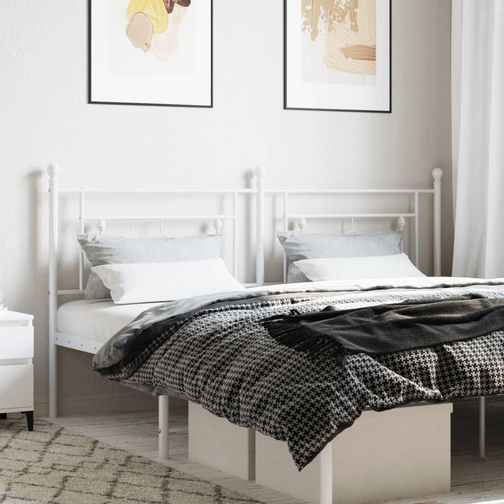 Sengegavl 180 cm i metal - hvid, klassisk design