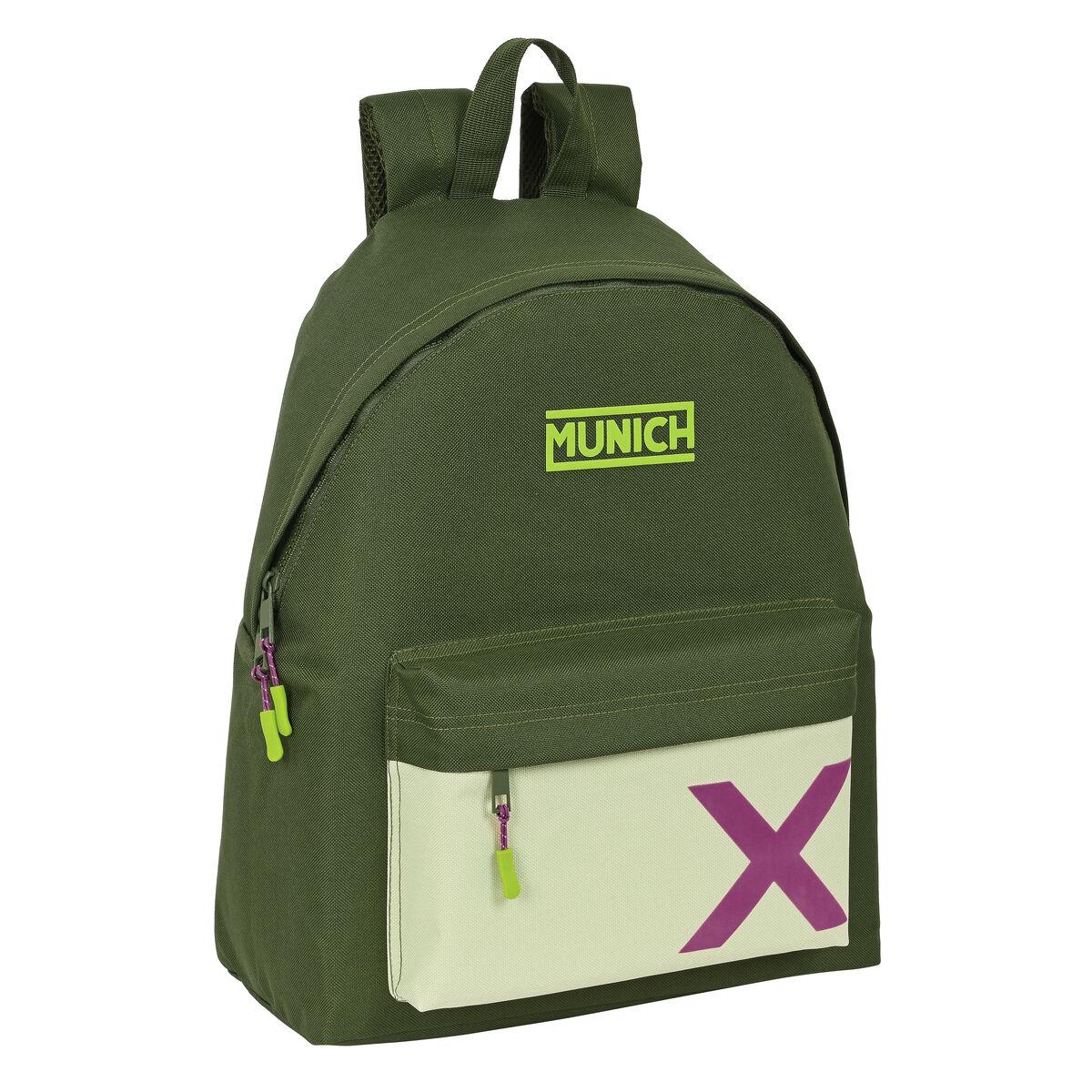 Skoletaske Munich Bright Khaki Grøn