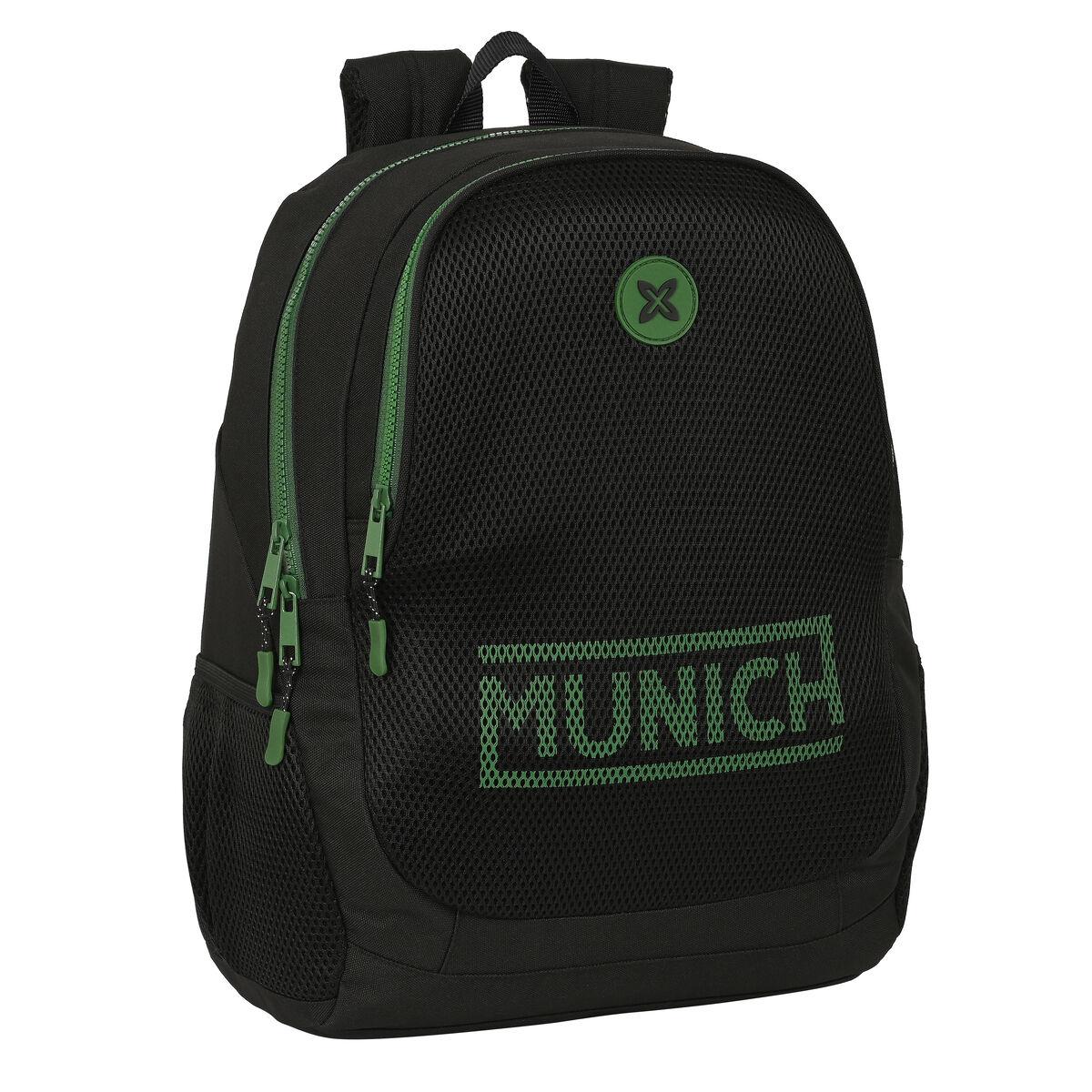 Skoletaske Munich Caviar Sort 32 X 44 X 16 Cm