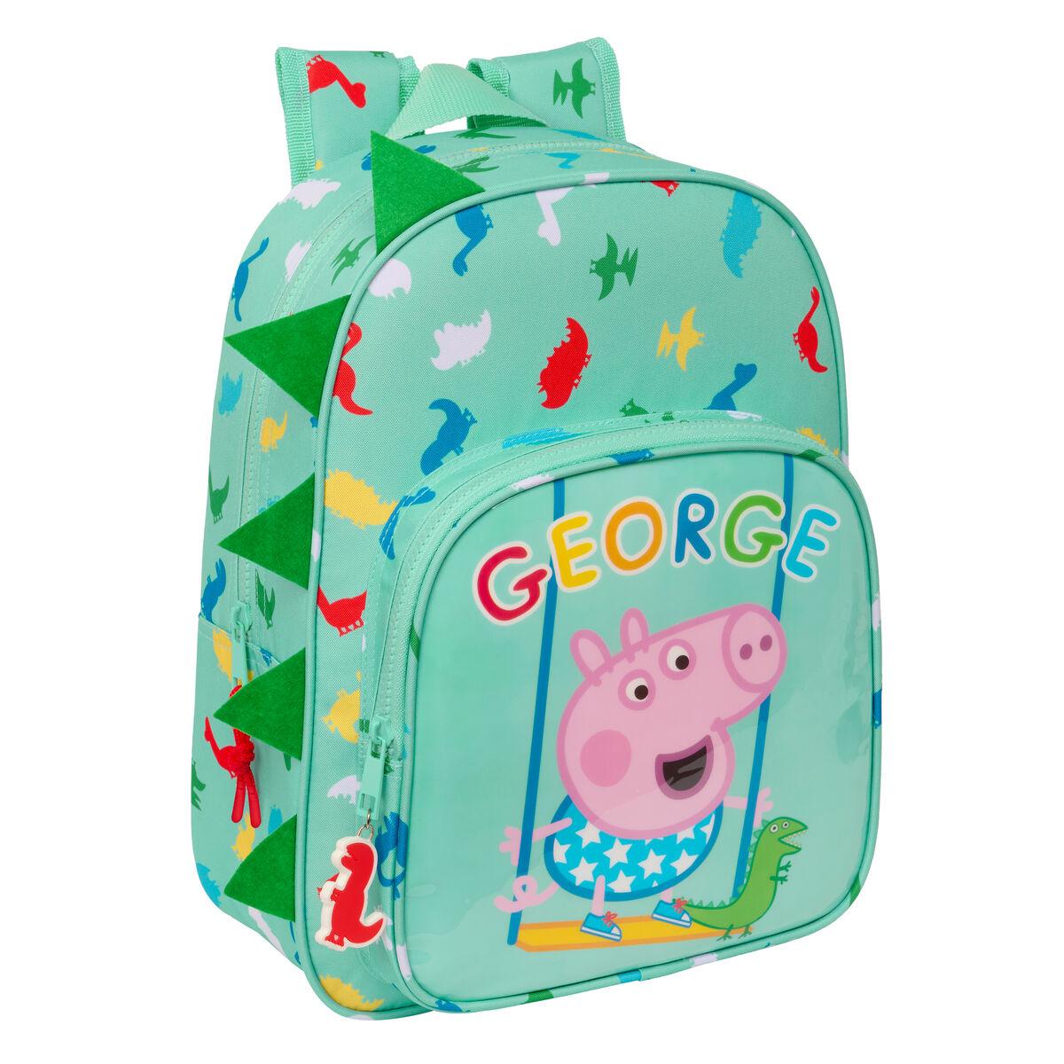 Peppa Pig skoletaske George - mint, 26 × 34 × 11 cm